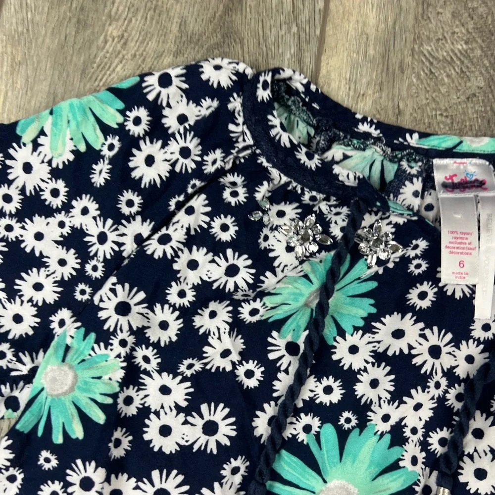 Justice Navy Floral Blouse‎